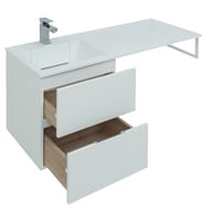 Тумба с раковиной Aquanet Алвита 120 L (1200х526х480) левая, подвесная, 2 ящика, белая 243773