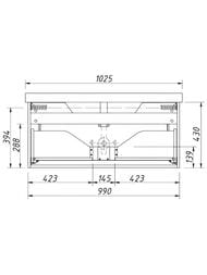 Тумба под раковину Caprigo Ponza-A 100 (1025х472х470) подвесная, цвет Bianco alluminio 13514-B016