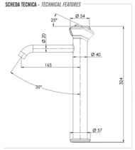 Смеситель для раковины Remer Element ET11LXLCFP, черный брашированный хром — миниатюра 2