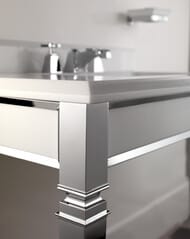 Консоль со столешницей из белого мрамора BIANCO CARRARA Devon&Devon Claridge DECLARIMCACR (920х510) напольная, хром/белый