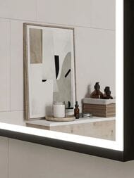 Зеркало Континент Lago (600х800) с LED подсветкой 5000K и сенсорным выключателем, черный