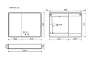 Зеркало-шкаф SANCOS Mirror (990х150х740) подвесное,LED-подсв.,сенсорное управ.,дуб галифакс MI100EG