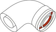 Отвод коаксиальный D60/100 - 90*, для дымохода,  3318003
