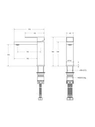 Смеситель CEZARES SLIDER-LS-IN для раковины, с донным клапаном, сатин