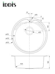 Мойка IDDIS SUNO S D510 нержавеющая сталь 0,8мм, шелк SUN51S0i77