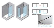 Душевое ограждение Novellini Giada H 1780х1950 кронштейн, стекло прозрачное/серебро GIADAH180-1B