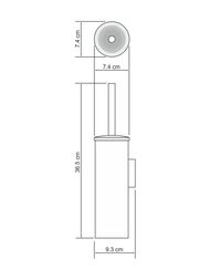 Ерш для унитаза WasserKRAFT K-1087BLACK настенный, с колбой, черный матовый