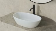 Раковина SALINI Sofia S-Stone (560х335х150) накладная, матовая, белая 1101206SM