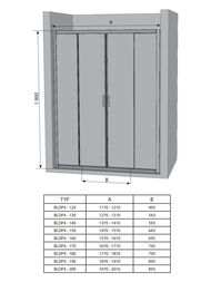 ������� ����� RAVAK BLIX BLDP4-170 (1670-1690x1900) ����������, ������, ���������+Grape