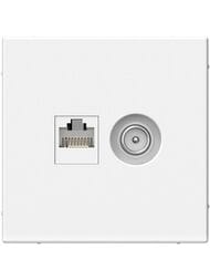 Розетка Systeme Electric ARTGALLERY двойная ТВ+компьютерная RJ45, кат. 5Е, лотос, GAL001389