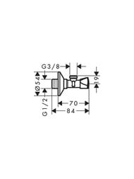 Hansgrohe Угловой вентиль E, G 3/8 13902000