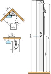 ������� ������ Novellini Line 1 220�2150 ��, ���������, ������/������� LINE1T-HJ