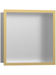 Шкаф-ниша Hansgrohe XtraStoris Individual 56097990 300х300х100 рама полир.золото/короб шлиф.сталь