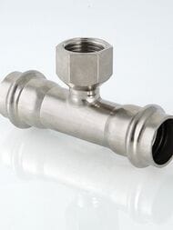 Пресс тройник VALTEC 42х1"Вх42, нерж. сталь, VTi.932.I.420642