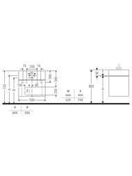 Тумба под раковину Duravit Qatego 590х470мм подвесная, 2 ящ., подсветка, белый мат. QA4393018180010