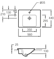 �������� Jacob Delafon ODEON UP � ���������� ��� ��������� (560�440�130) E4756-00 �����
