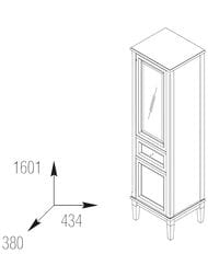 Пенал Caprigo Джардин ontano 434х1601х380 левый 10451L-002 — миниатюра 5
