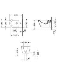 Биде подвесное DURAVIT DARLING NEW 2249150000 (365х540х290) отверстие под смеситель, белый глянец