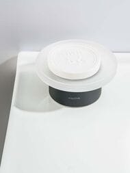 Мыльница Aquatek Лира AQ4426MB настольная, стекло матовое, латунь, цвет: черный матовый
