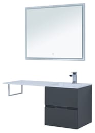 Тумба с раковиной Aquanet Алвита 120 R (1200х526х480) правая, подвесная, 2 ящ, серый антрацит 243776