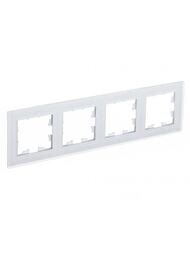 Рамка Systeme Electric ATLASDESIGN NATURE 4 поста, МАТОВОЕ СТЕКЛО БЕЛЫЙ ATN330104