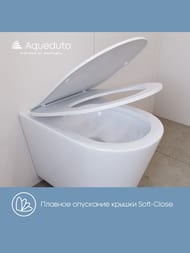 Унитаз подвесной Aqueduto Cone Plus 520х365х350 безобод., сиденье с микролиф., белый мат.  CONT0220