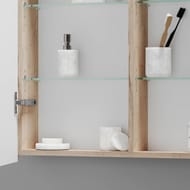 Зеркало-шкаф SANCOS Mirror (990х150х740) подвесное,LED-подсв.,сенсорное управ.,дуб галифакс MI100EG