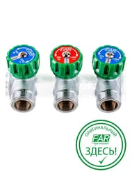 Коллектор регулируемый FAR 1"ВН на 3 отвода 3/4"Н, с плоским уплотнением, FK 3822 134TP