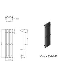 GROTA CORSA Полотенцесушитель электрический 230x900 NP