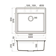 ����� Omoikiri DAISEN 60-BL (600�510�200) �������, ���������, ������ 4993622