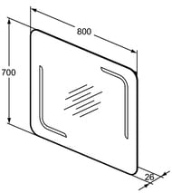 ������� Ideal Standard MIRROR&LIGHT (800�700) � ����������, ��������, ������, ������ T3351BH