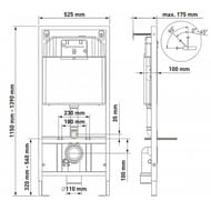 BERGES комплект инсталляции с клавишей смыва L5 черной, унитаз FLOE 4в1 043279