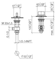������� Dornbracht CL.1 20004706-00 ����� ��� ������� ����, ������ 1/2", ����