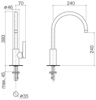 ��������� ��� ����� Dornbracht Tara Ultra 33816875-99 ������ ������� �������