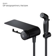 Смеситель AM.PM X-Joy TouchReel F0H85A822 с гигиеническим душем, полкой, бумагодержателем, черный — изображение 7
