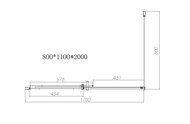 Душевой уголок Vincea Dice 1100x2000x800 VSR-4D8011CLGM прямоугольная вороненая сталь — миниатюра 3