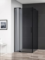 Душевой уголок CEZARES SLIDER (900-1000х1000х1950) AH-1-100-90/100-GRIGIO-NERO стекло серое/черный — изображение 2