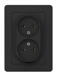 Розетка Systeme Electric BLANCA скрыт.уст. двойная без заземл. без шторок 16А 250В антр. BLNRS000026
