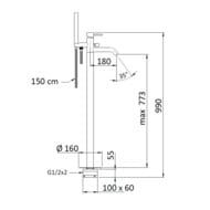 Смеситель для ванны Mariani Next A0021ANX, хром