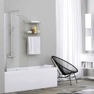 Шторка на ванну WasserKraft Leine 800х1400 35P01-80 распашная, стекло прозрачное/хром