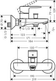 ��������� ��� �����/���� Hansgrohe Vernis Blend 71440670 ���������, ��������., ���. �����, ����. ���