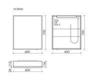 Зеркальный шкаф SANCOS Evoke 600х136х700 подсветка, розетка,USB,Type-C, бесконтактное управл. SC8060