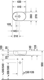 �������� Duravit Luv 420�270 �����������, ����� �������, ������ � ������������ ������� 0381422300