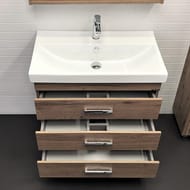 Тумба COMFORTY Никосия-80Н (800х860х450) напольная,с раковиной, дуб темный 00-00007621