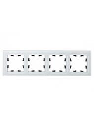Рамка Systeme Electric ATLASDESIGN NATURE 4 поста, СТЕКЛО БЕЛЫЙ ATN320104