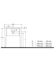 Тумба под раковину Duravit Luv 638х743х450 1 ящик, серый матовый лак LU956009292