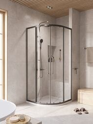 Душевой уголок CEZARES RELAX (900х900х2000) RELAX-304-R-2-90-C-GM стекло прозрач./оружейная сталь