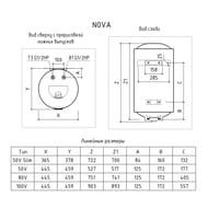 Водонагреватель накопительный Thermex NOVA 100 V, 100л., сухой ТЭН, эмалированный