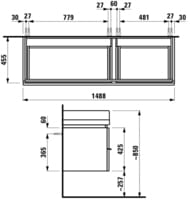 ����� ��� ���������� Laufen CASE for Living 4.0138.2.075.475.1 (1490�455�455) 2 �����, ����� ���������