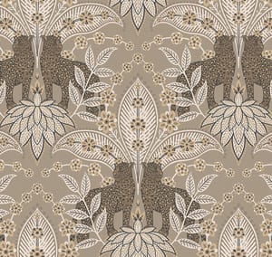 Обои флизелиновые Loymina Amazonia Ins1, 002/1 (1х10,05) ягуар, бежевые (рул.)